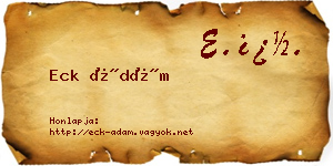 Eck Ádám névjegykártya